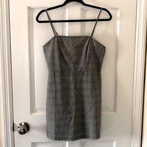 Black and White Plaid Strappy Dress